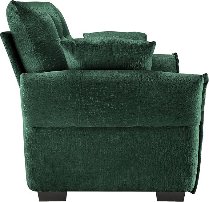 Aoowow Modular Sectional Sofa Chair 47” Modern Chenille Single Seater Sofa Upholstered Sofa Couches for Living Room Bedroom ApartmentGreen