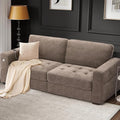 Modern Sofa 3-Seats Couches for Living Room Chenille Loveseat with USB/Type-C Port Side Pocket Recliner Small Sofa Comfy Couch Easy to Install (89 inch Brown)