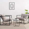 Zinus Aidan Sling Accent Chair Pack of 2 Metal Framed Armchair with Shredded Foam Cushioning Oatmeal