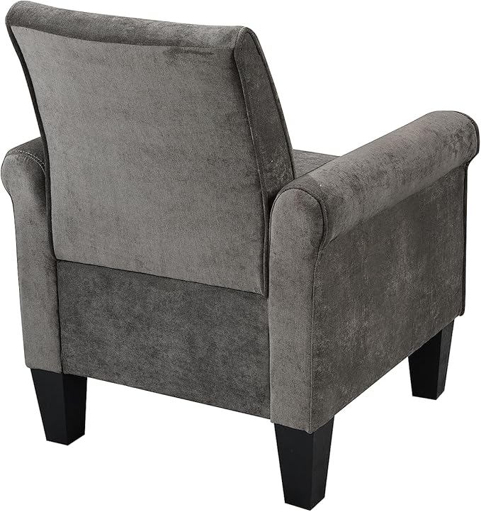 Accent Chairs Comfy Sofa Chair Armchair for Reading Living Room Bedroom Office Waiting Room Linen Fabric Charcoal Grey