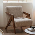YESWOOD Solid Wood Reading Armchair Removable Washable Cover High-Resilience Foam Ergonomic Living Room Bedroom Balcony Chair (Grey)