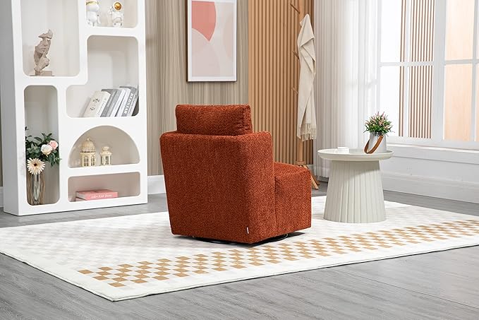 Swivel Barrel Chair Comfy Round Accent Sofa Chair for Living Room 360 Degree Swivel Barrel Club Chair Leisure Arm Chair for Nursery Hotel Bedroom Office Lounge