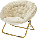 Urban Lifestyle Faux Fur Saucer Chair 36.2D x 36.2W x 31.9H in Ivory