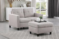 BEEY Loveseat with Ottoman Small Couch 52 W Sectional Sofa Set Modular L-Shape Sofa Couch with Reversible Chaise Living Room Furniture for Apartment in Grey