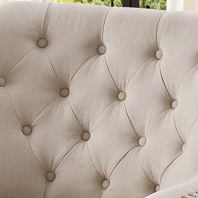 Rosevara Atlas Accent Chairs for Living Room &amp Bedroom Velvet Beige