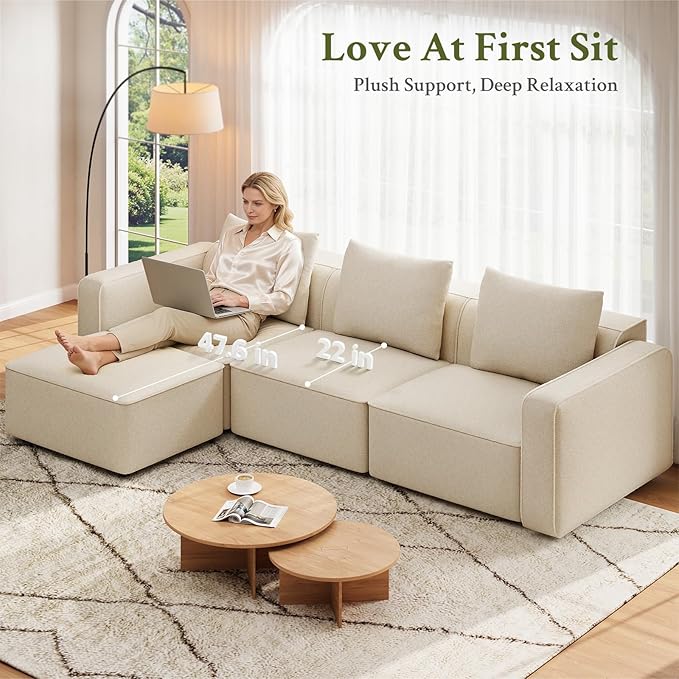 loveseat Sofa 75 Comfy Chenille Love Seat Small Couches for Small Spaces 2 Seater Modern Loveseat Deep Seat Chenille Sofas for Living Room Apartment Bedroom Beige