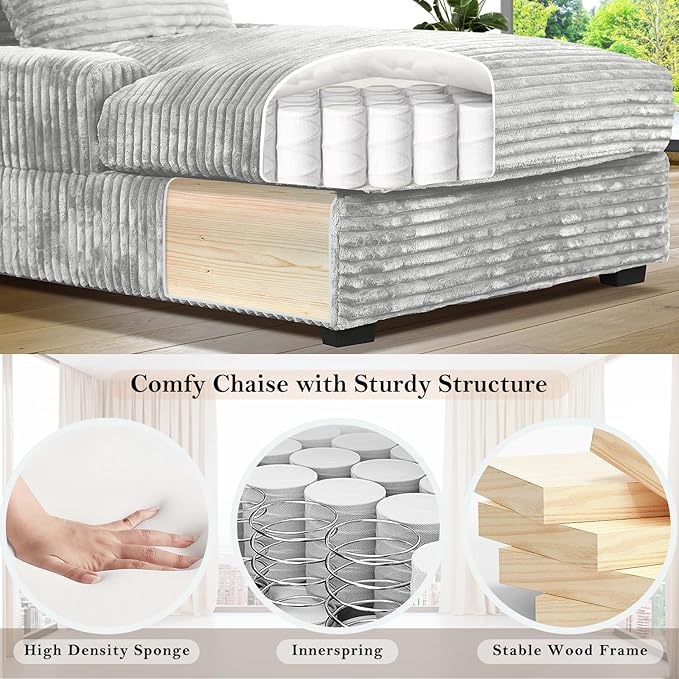 59 Inches Chaise Lounge Indoor with Adjustable Backrest Single Sleeper Sofa Chair with Lumbar Pillows Upholstered Sofa Bed for Living Room Bedroom Office