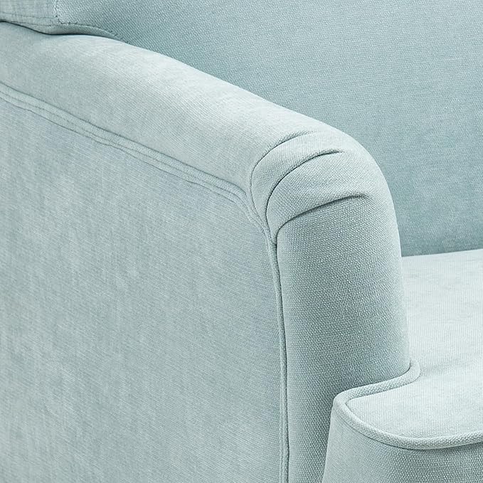 Modern Accent Chair with Retro Wooden Legs Nailhead Trim Small Fabric Club Chair Comfy Upholstered Armchair Lounge Chair for Bedroom Living Room Single SofaHolds 300lbs(Sage)