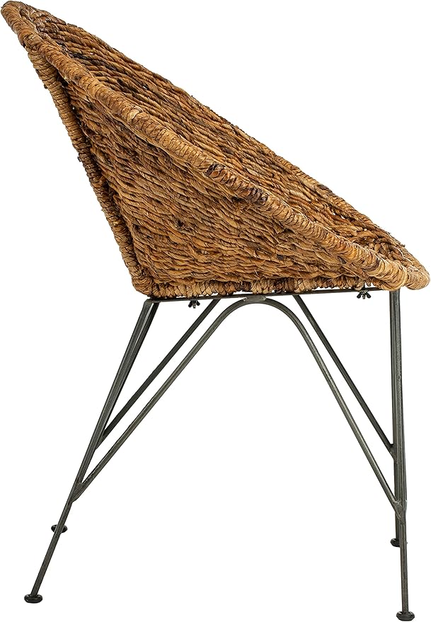 Safavieh Home Sierra Coastal Natural Rattan and Dark Steel Round Accent Chair