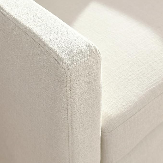 Modway Serene Swivel Accent Armchair in Salt - Modern Fabric Upholstered Chair - Slipcovered Armchair - Swivel Chair for Living Room or Bedroom