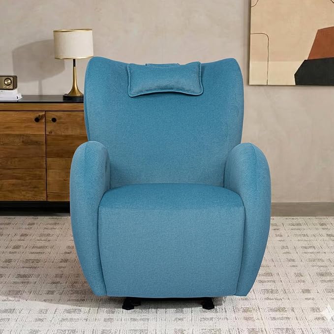 EONIX Stylish Power Glider Rocker Recliner Chair Dual Motor Independently Controlled Footrest and Backrest Detachable Headrest Lazy Boy Recliner Chair for Living Room SXXY010041 Teal Blue