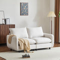 Christopher Knight Home Bricez 69 Loveseat Upholstered Sofa Modular Couch Oversized Loveseat Spacious Seating Sofa Couch Comfort Sectional Corner Wooden Chair for Living Room Home Office White
