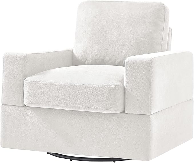 Upholstered Swivel Barrel ChairModern Arm Chair for Living Room and Bedroom
