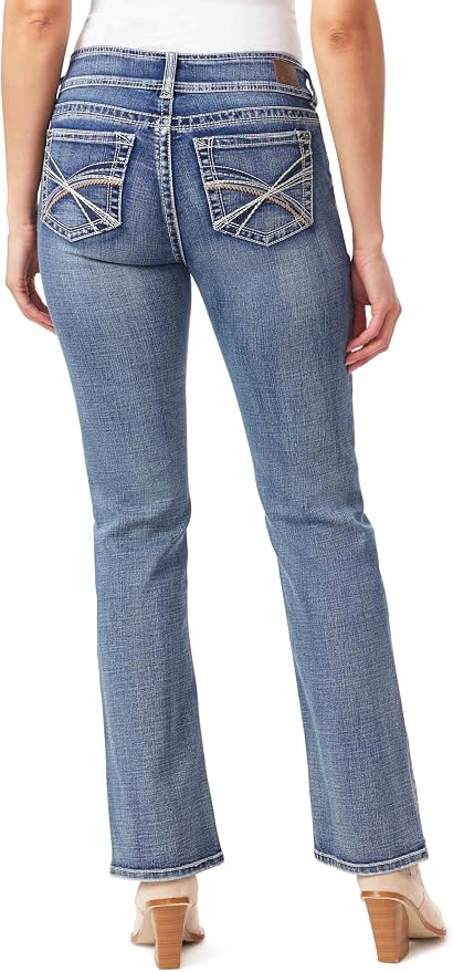 WallFlower Luscious Curvy Bootcut Jeans for Women Mid-Rise Insta Stretch Denim Size-Inclusive Juniors Jeans