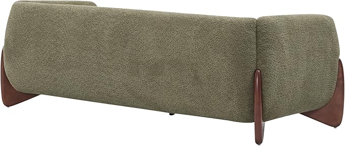 Christopher Knight Home Almab 82 Inches Sofa Couch Cozy Boucle Upholstered 3-Seater Sofa Wood Frame Couch Comfy Couches for Living Room and Office Modern Soft Plush Sofa Olive Green
