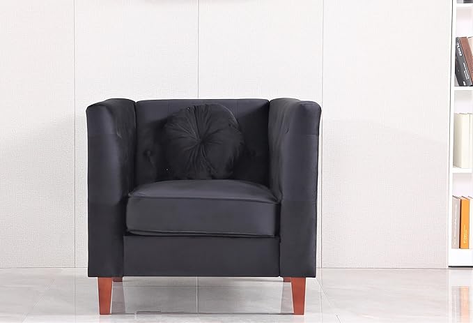 Kittleson Classic Chesterfield Velvet Accent Chair with Elegant Button Tufted Backrest