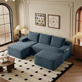 96''Sectional Couches for Living RoomModern Modular Sectional SofaUpholstered Boneless Couch Comfy Cloud Couch with L Shaped Chaise (Dark Grey 96''W Left Facing Chaise+Ottoman)