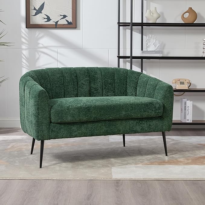 KEIKI 50.2'' Loveseat Sofa Upholstered Chenille Love Seat Couches Modern Deep Seat 2-Seat Sofa for Small Space Living Room Studio Apartment