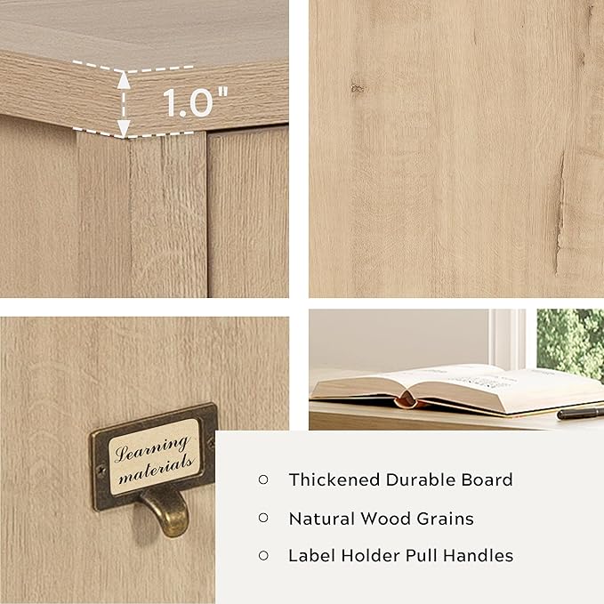 47 Executive Desk with File Drawer Farmhouse Home Office Desk with Storage Drawer Wood Computer Writing Desk for Study Office Light Oak