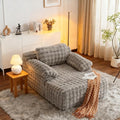 VINGLI 67.7 Oversized Chaise Lounge Chair Indoor Reading Chairs Comfy Bubble Fleece Upholstered Boneless Sofa Bed Sleeper Sofa Cloud Couches for Living Room Bedroom Play Room (Light Grey)