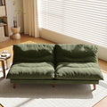 LLappuil Futon Sofa Bed 69 inch Futon Couch with Adjustable Backrest Corduroy Convertible Sleeper Sofa Bed Folding Sleeper Recliner Loveseat for Apartment Living Room Office (Green)