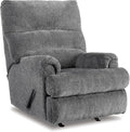 Signature Design by Ashley Man Fort Contemporary Rocker Recliner Gray