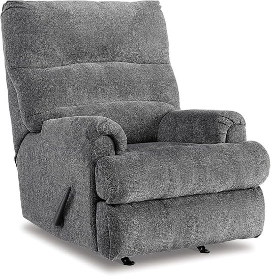 Signature Design by Ashley Man Fort Contemporary Rocker Recliner Gray