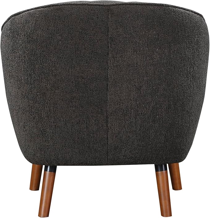 Lexicon Alard Tufted Fabric Barrel Accent Chair Charcoal