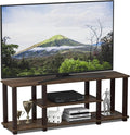 Furinno Turn-N-Tube No Tools 3D 3-Tier Entertainment TV Stand up to 50 inch TV Square Tubes Walnut/Brown
