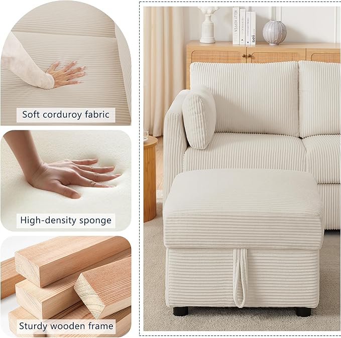 38 Modern Accent Chair Comfy Reading Chair Accent Chairs for Living Room Oversized Armchair for BedroomApartment (Beige 2 Chairs)