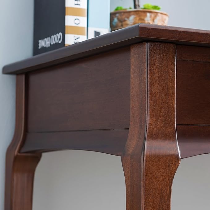 Leick Home Stratus Home Office Desk Solid Wood Drop-Front Keyboard Drawer Easy Assembly Writing Desk Heartwood Cherry 24.0 in. L x 42.0 in. W x 30.0 in. H 22400