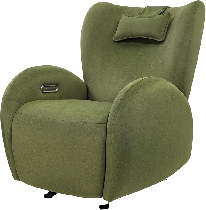 EONIX Stylish Power Glider Rocker Recliner Chair Dual Motor Independently Controlled Footrest and Backrest Detachable Headrest Lazy Boy Recliner Chair for Living Room SXXY010041 Olive Green