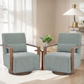 Chifee &amp Vingol 29.72 Swivel Accent Arm Chair Mid Century Modern Living Room Chair Set of 2 with Solid Wood Base &amp ArmrestGreen