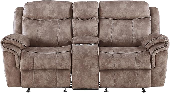 Acme Zubaida Reclining Loveseat with USB Dock and Console in Chocolate Velvet