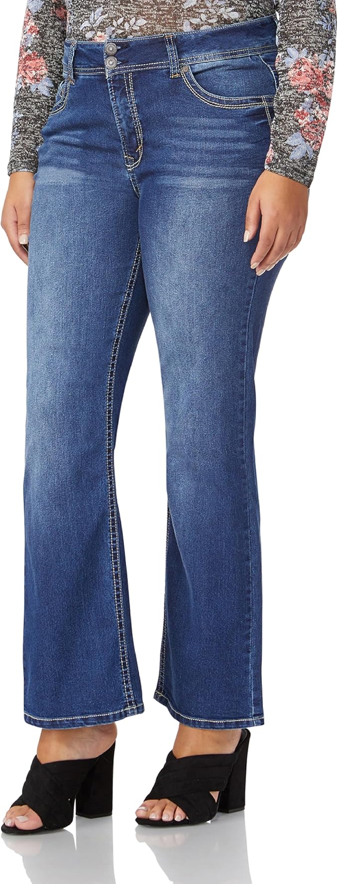WallFlower Luscious Curvy Bootcut Jeans for Women Mid-Rise Insta Stretch Denim Size-Inclusive Juniors Jeans