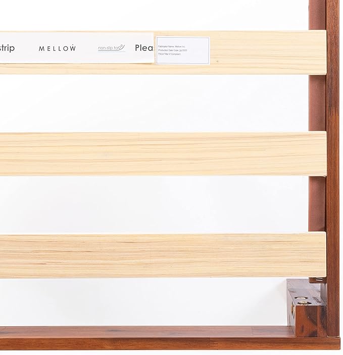 Mellow Naturalista Classic 12 Inch Solid Wood Platform Bed with Wooden Slats Twin XL Cherry