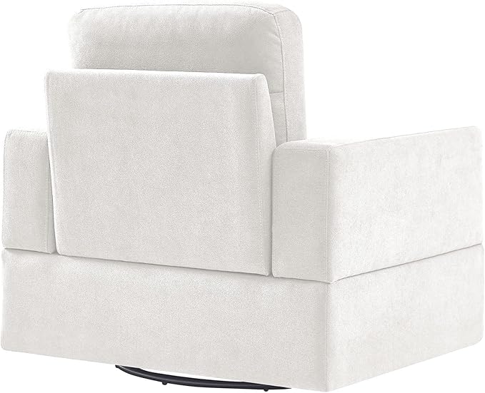 Upholstered Swivel Barrel ChairModern Arm Chair for Living Room and Bedroom