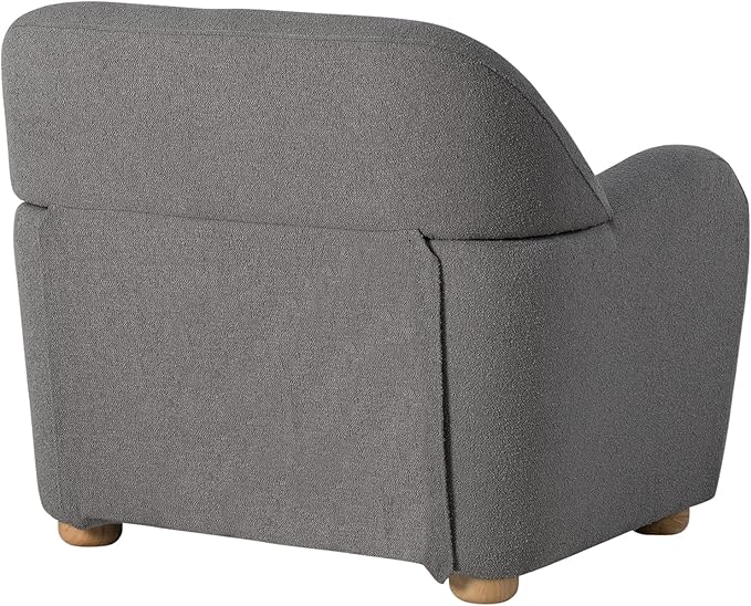 Studio Living® Jennifer 36.6 Arm Chair Modern Style Pocket Coil Comfort Natural Wood Legs Boucle Fabric Gray