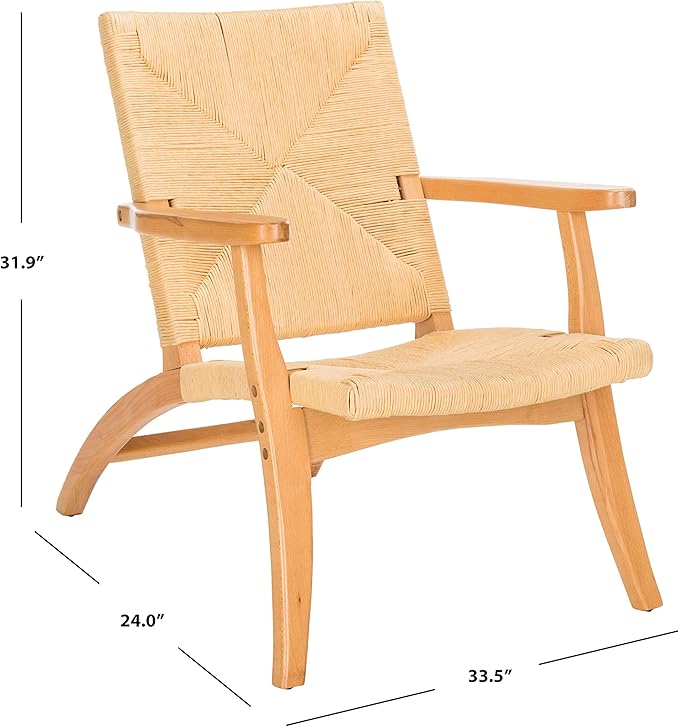 Safavieh ACH9502A Home Bronn Rustic Natural Accent Chair
