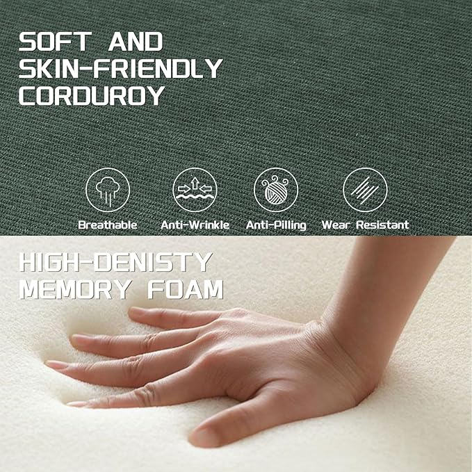 4-in-1 Folding Convertible Sofa Bed 80 Inch Oversized Corduroy Boneless Couch Loveseat Sleeper with Pull Out Bed Floor Sofa Modular Futon Teddy Sofa for Living Room Bedroom Lounge Light Green