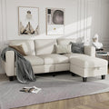 Sectional Sofa Couches for Living Room - L Shaped Cloud Couch-Small Modular 3 Seat-Comfy Linen with Storage Deep Seat SofaWashable Covers-Suitable for Living Room-Apartment-Office-Beige