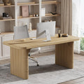 Tribesigns 62-Inch Rectangular Executive Computer Desk Large Modern Wood Writing Table with Double Pedestal for Home Office Easy to Assemble Chair Not Included (Maple)
