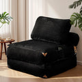 Folding Sofa Bed Convertible Sleeper Chair with Pillow Back Support Foldable Corduroy Futon Floor Couch Comfy Fold Out Chair Bed for Living Room Bedroom Dorm Black