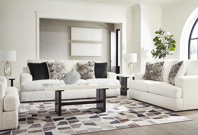 Signature Design by Ashley Karinne Coastal Loveseat with Non-skid Legs White