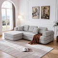 104 Modular Sectional Sofa Boneless Couch for Living RoomL-Shape Modular Sofa Bed with Fixed-Shape FrameFolding Floor Convertible Sofa Couch Bed with Reversible Chaise