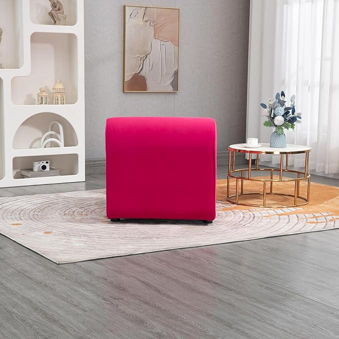 House Hold Accent Chair with Ottoman Cushioned deep seat no armrest Accent Single Lazy Chair for Living Room