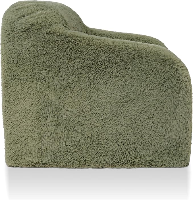Furniture of America Fexon Modern Upholstered 1-Seater Foam Sofa Chair with Curved Arm Compressed Couch in a Box No Assembly Required for Living Room Home Theater and Office Sage Green