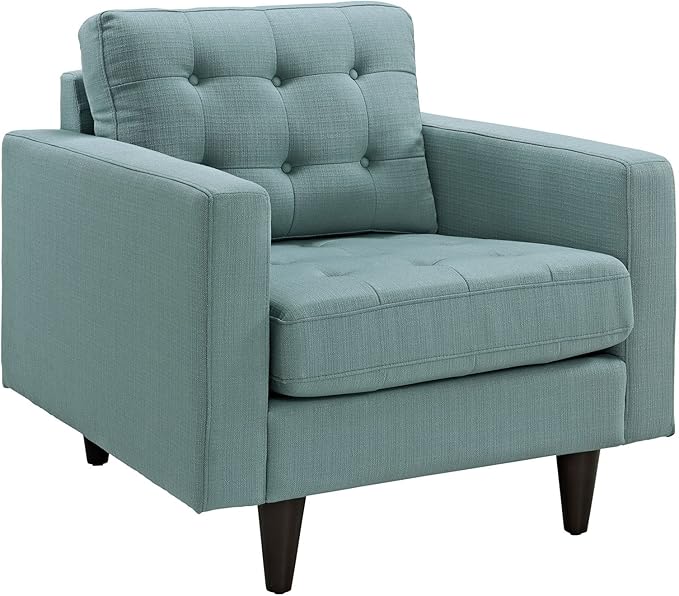 Modway EEI-1013-LAG Empress Mid-Century Modern Upholstered Fabric Armchair in Laguna