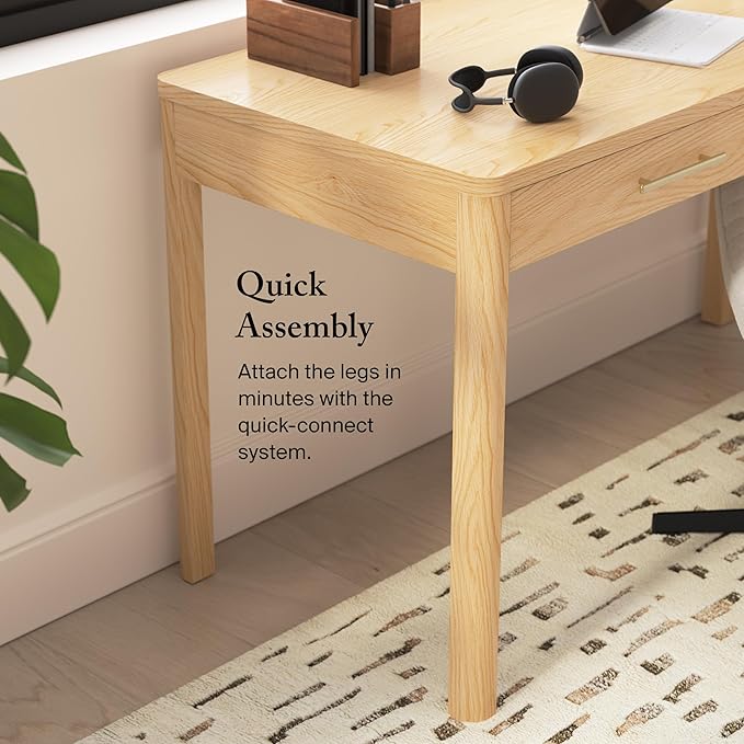 Vera 54W Writing Desk Home Office Furniture Vera Collection Natural White Oak