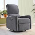 Jocisland Swivel Rocking Chair Nursery Glider Recliner Chairs for Adults Rocker for Living Room Bedroom Comfy Upholstered Modern Nursing Reclining Single Sofa Grey Linen (No Side Pockets)